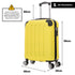 Raykong Maleta Cabina ABS 55x40x20cm (44L) Maxima aprovechamiento de espacio - 20 Pulgadas - Amarillo